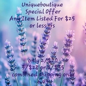 💜2/$20,3/$28,4/$35,5/$41